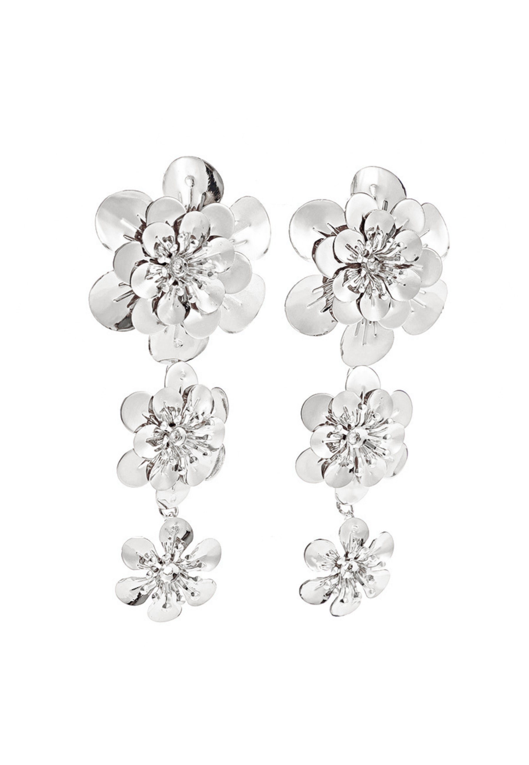 Avant-Garde Paris Flower Dangle Drop Earrings