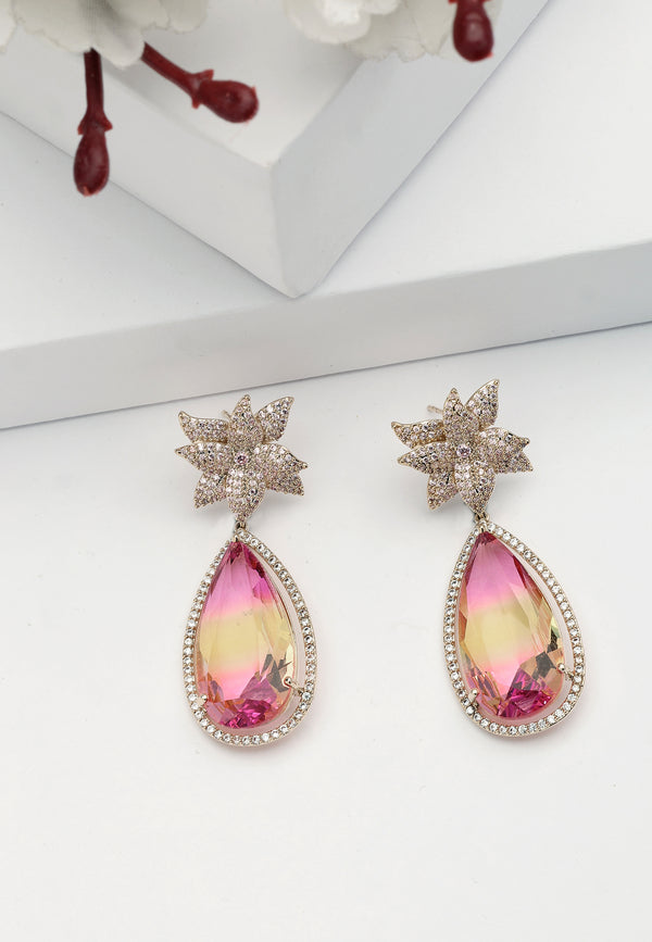 Boucles d'oreilles Diva Floral Goutte de Pluie