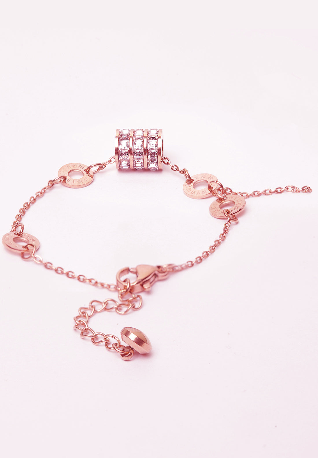 Bracelet en cristal plaqué or rose