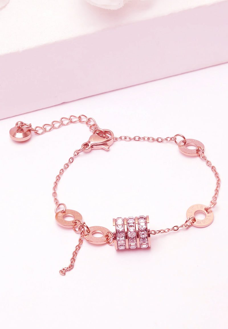 Bracelet en cristal plaqué or rose
