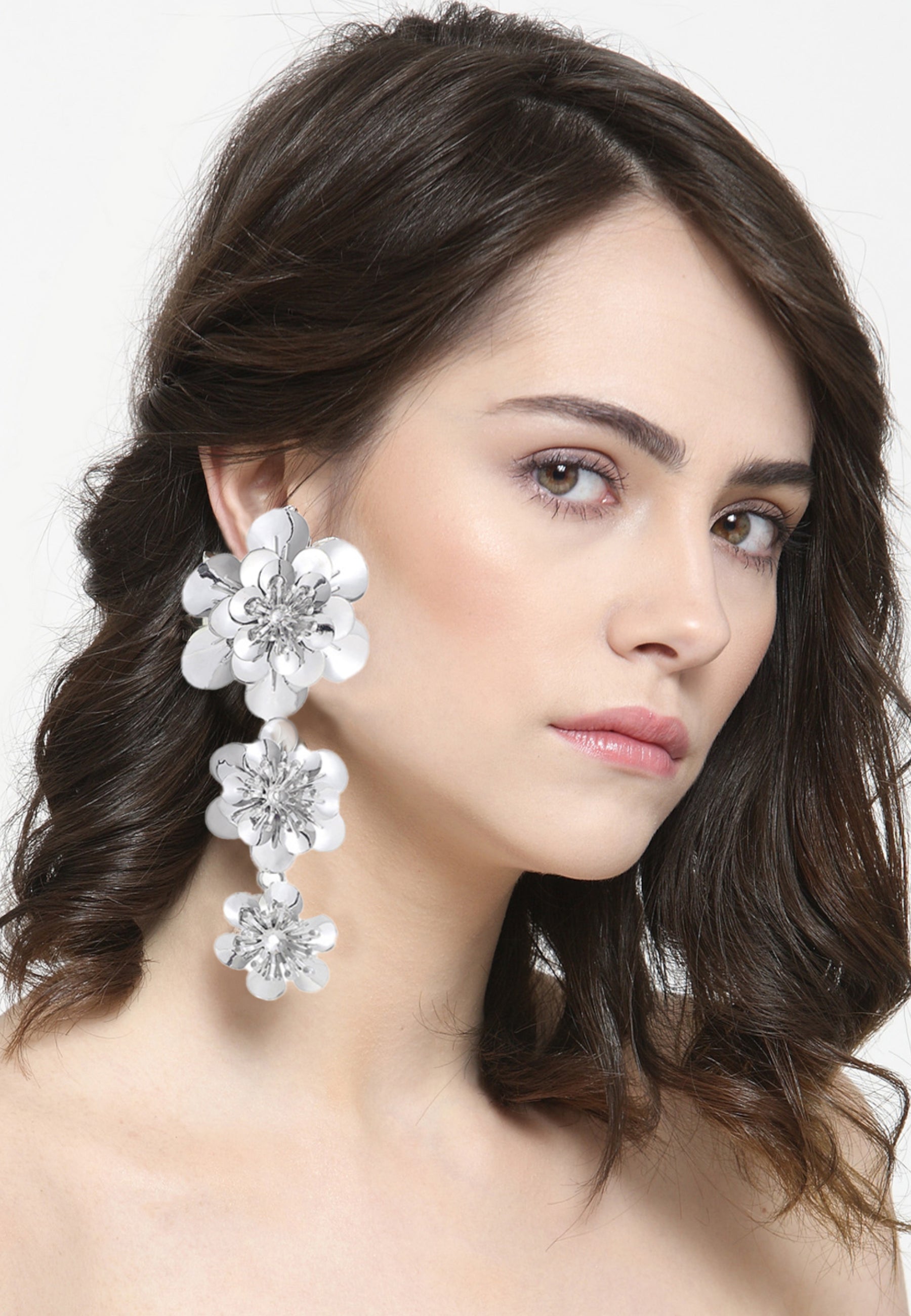 Avant-Garde Paris Flower Dangle Drop Earrings