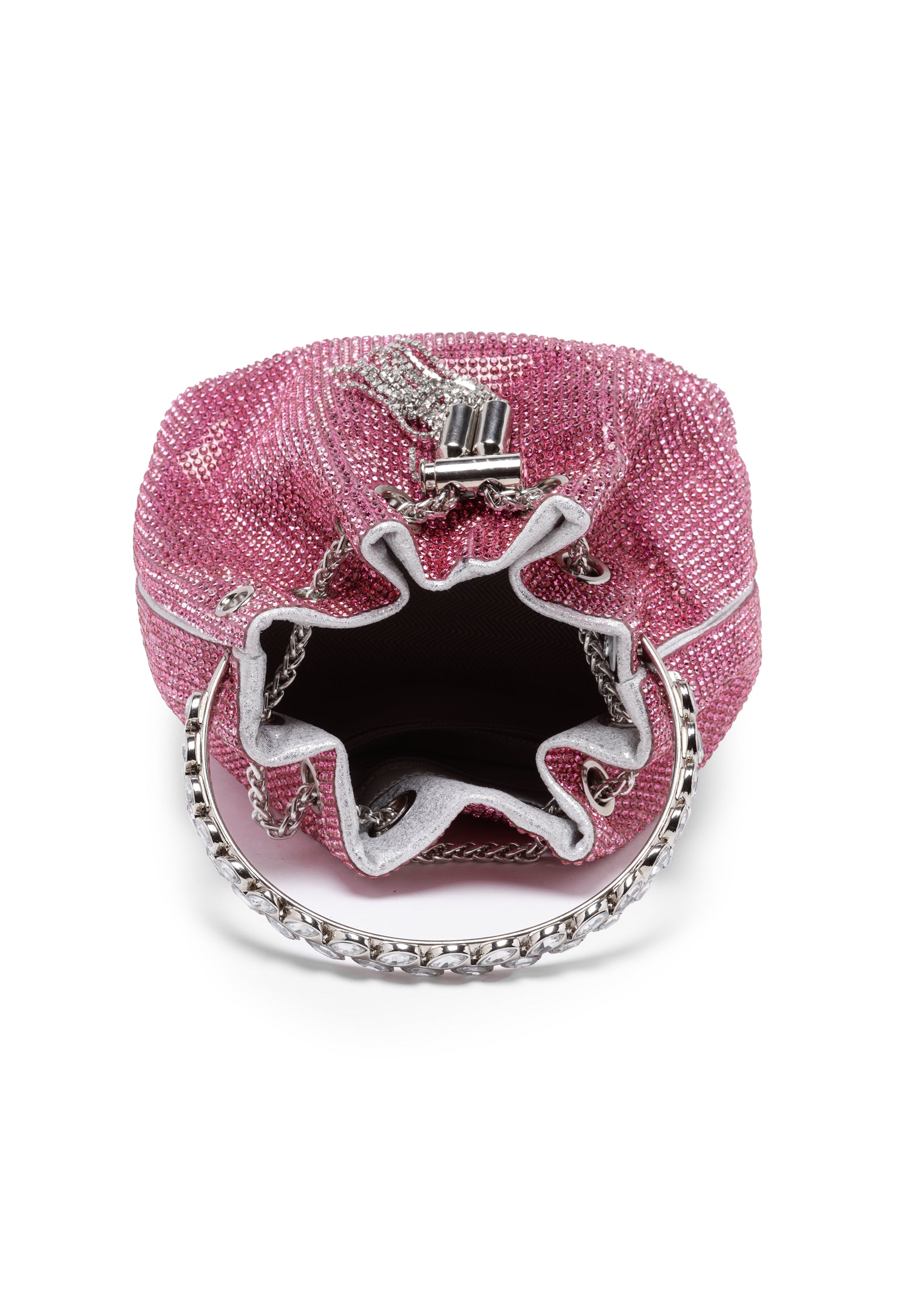 Pink Crystal Studded Skulder Clutch