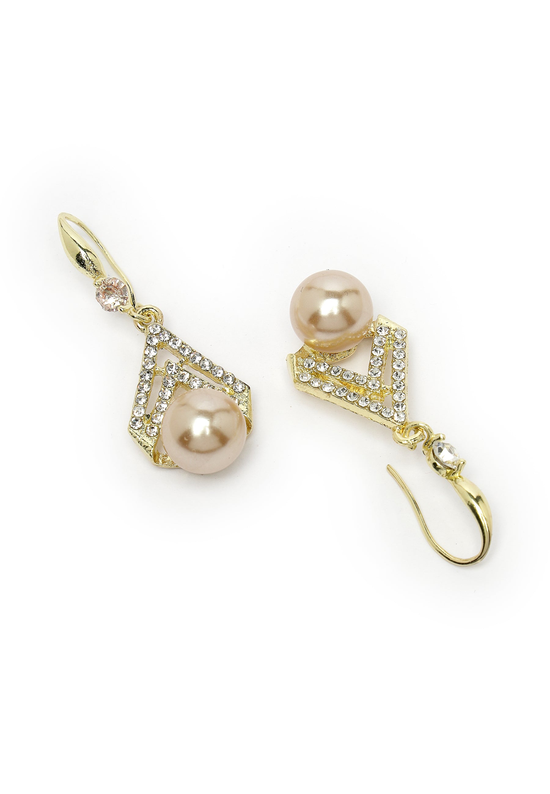 Gold-Coloured Pearl Earrings