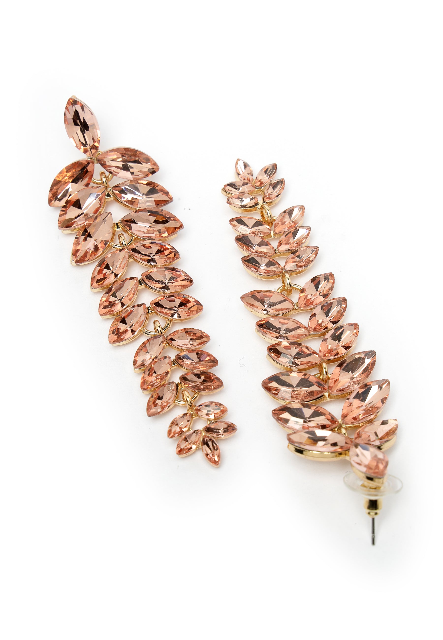 Multicolored Cascading Leaf-Shaped Drop Earrings