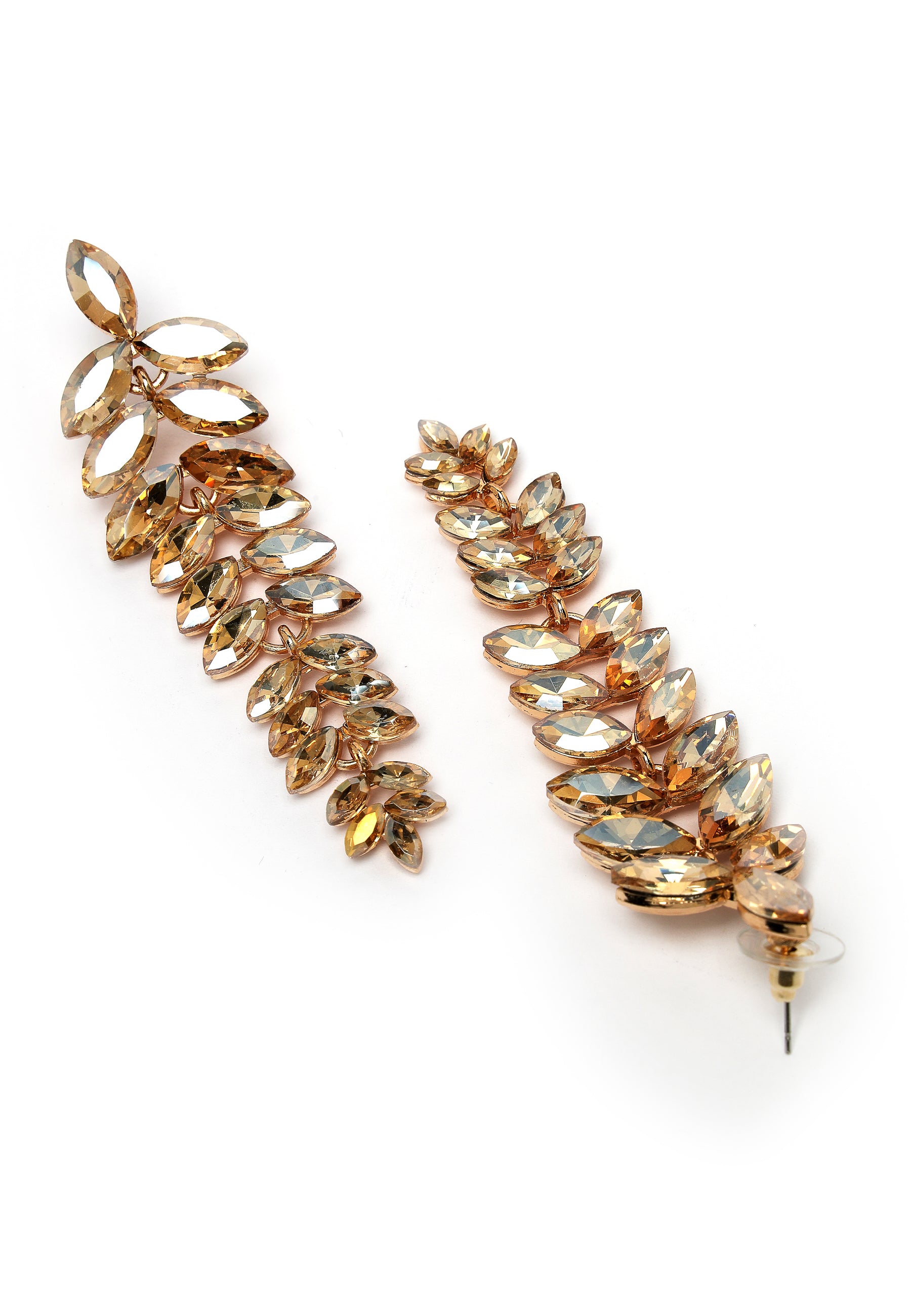 Multicolored Cascading Leaf-Shaped Drop Earrings