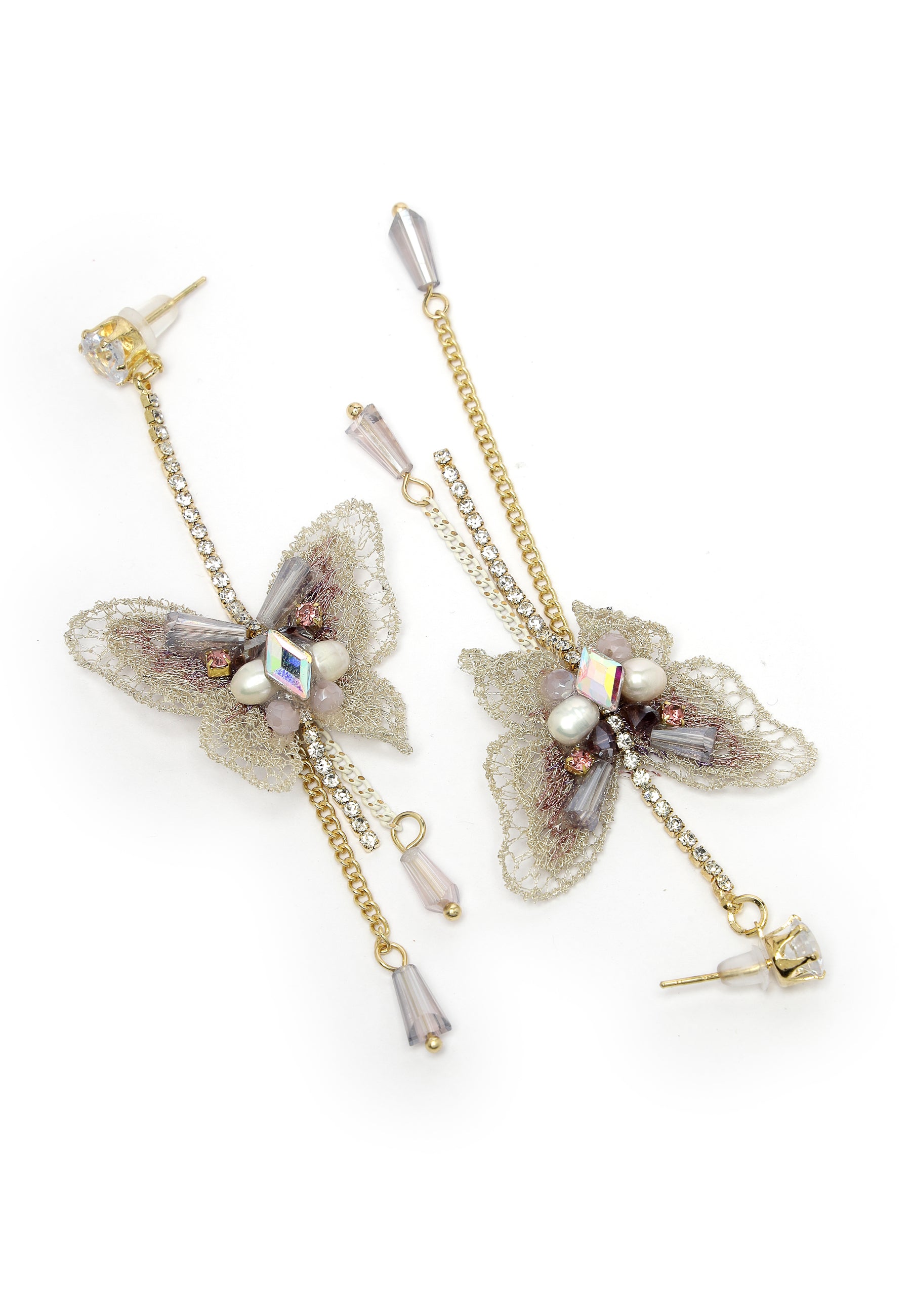 Gold-Coloured Chimes Butterfly Hanging Earrings