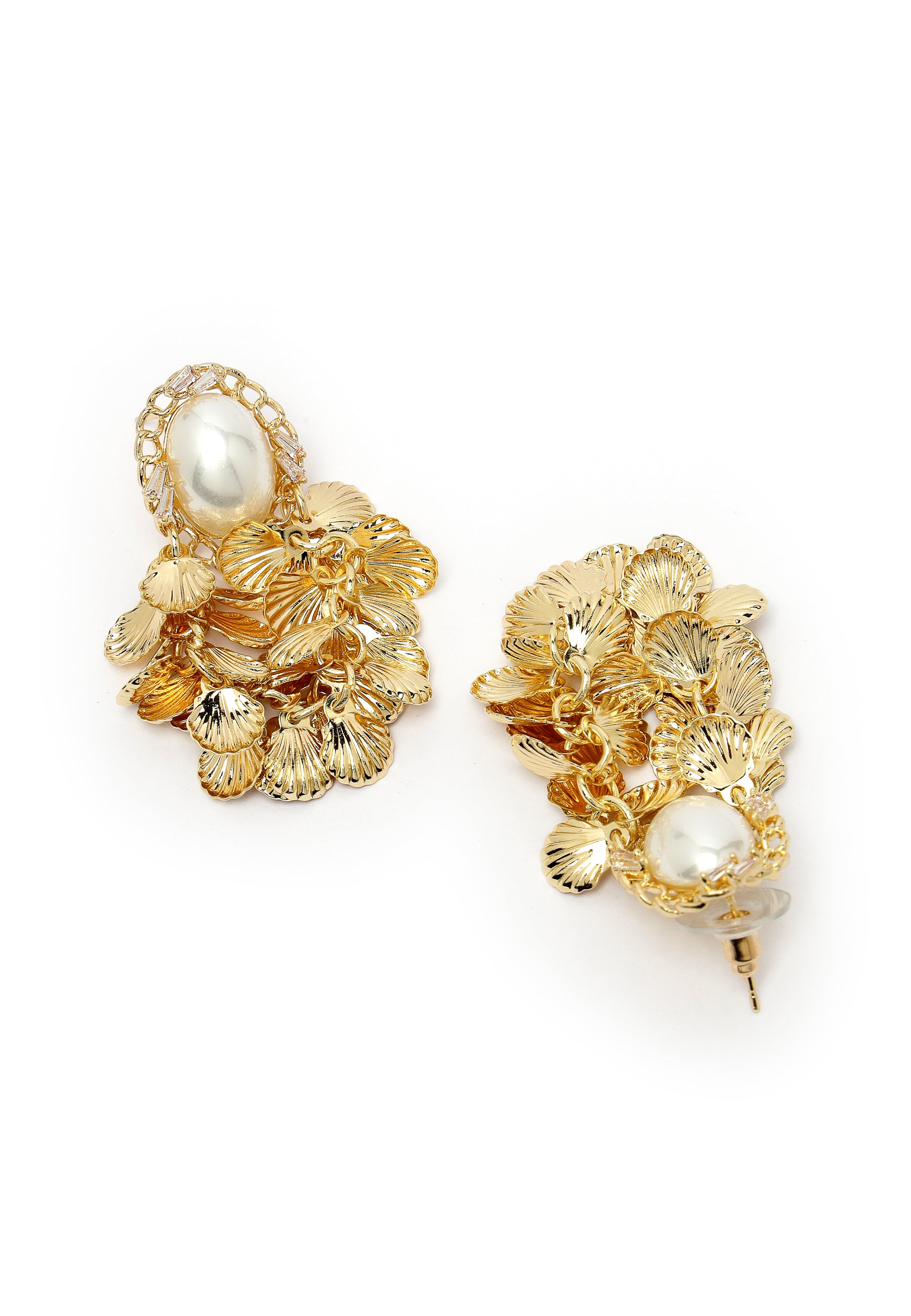 Boucles d'oreilles en perles dorées