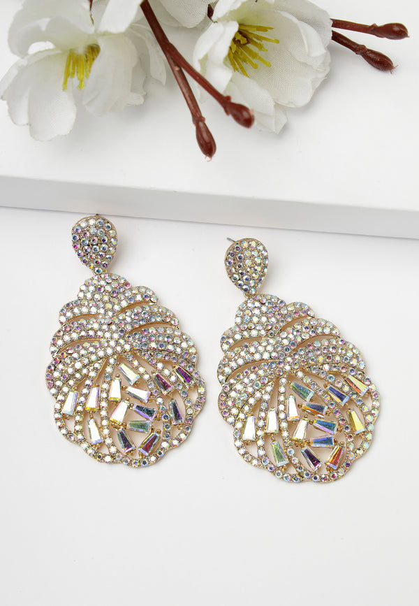 Boucles d'oreilles lustres élégants multicolores