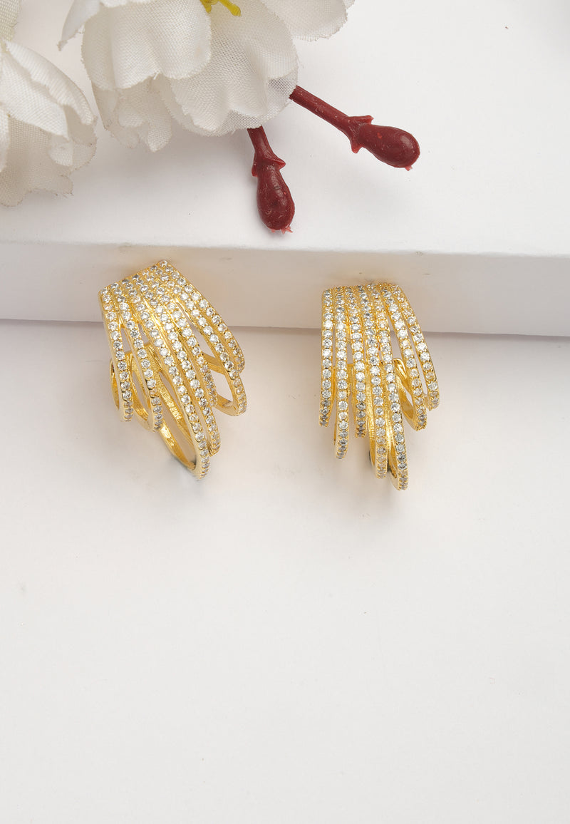 Cubic Zirkonia Fringe Stud korvakorut