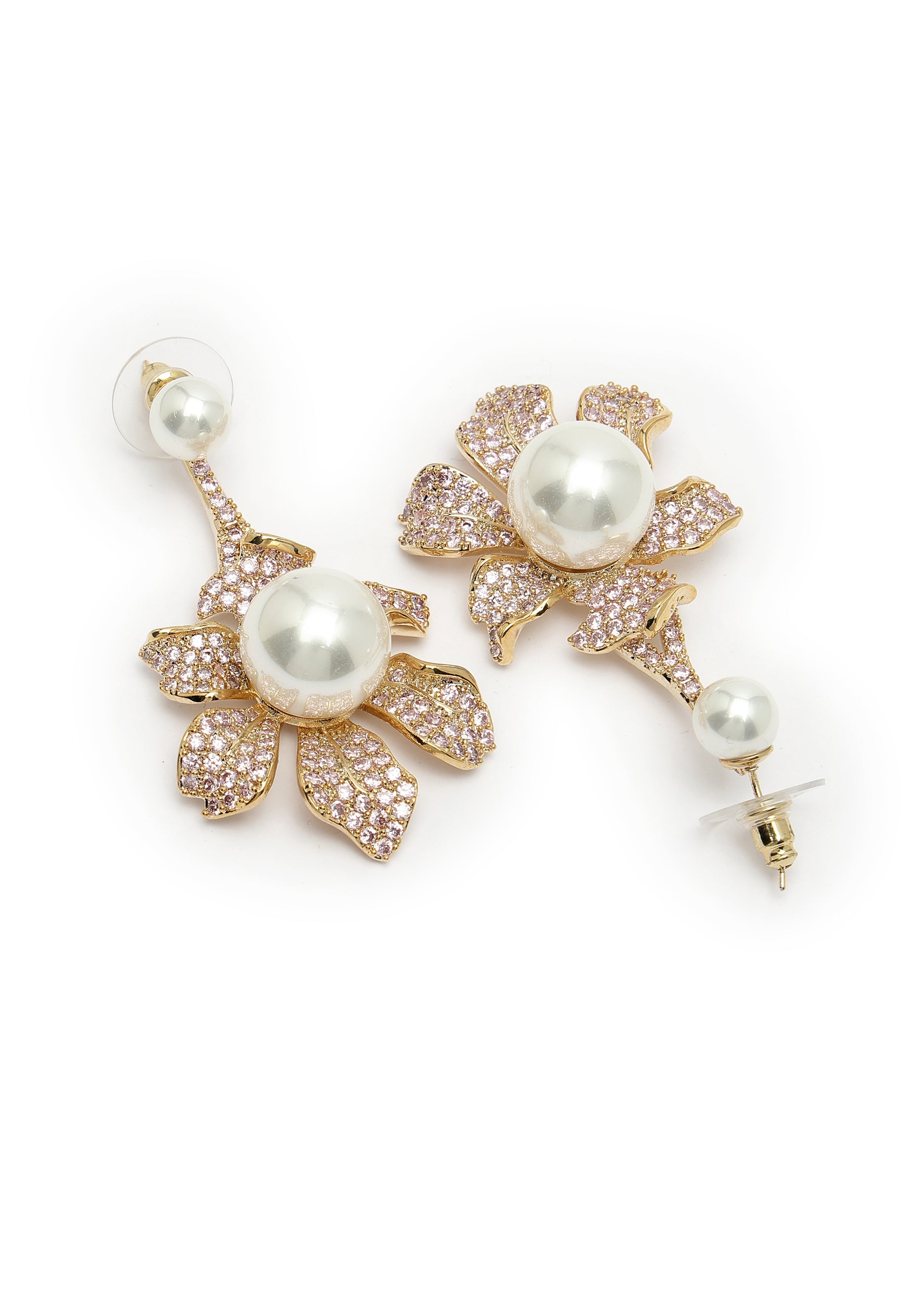 Zirconia Ciúbach Blooming Pearl Floral Earrings