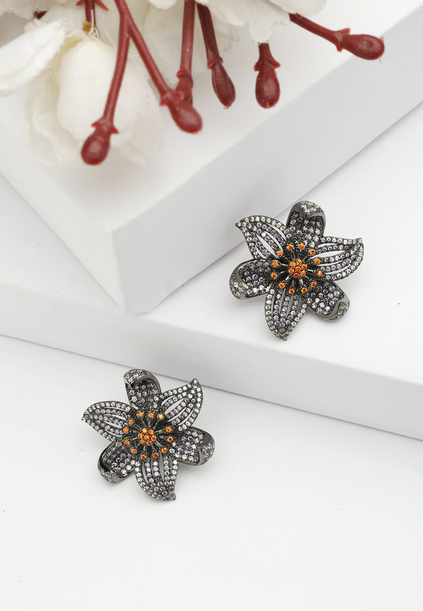 Boucles d'oreilles en stud floral Diva