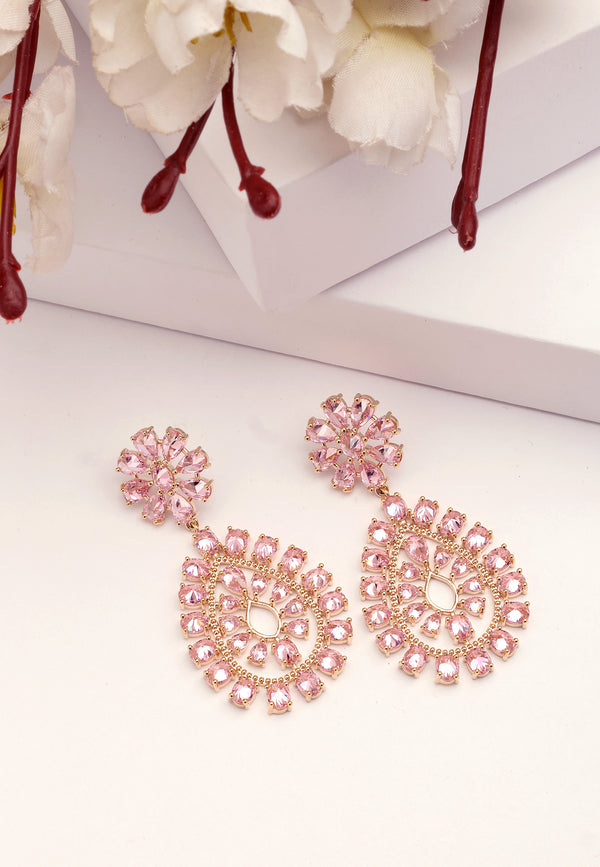 Boucles d'oreilles pendantes florales Diva Gleaming