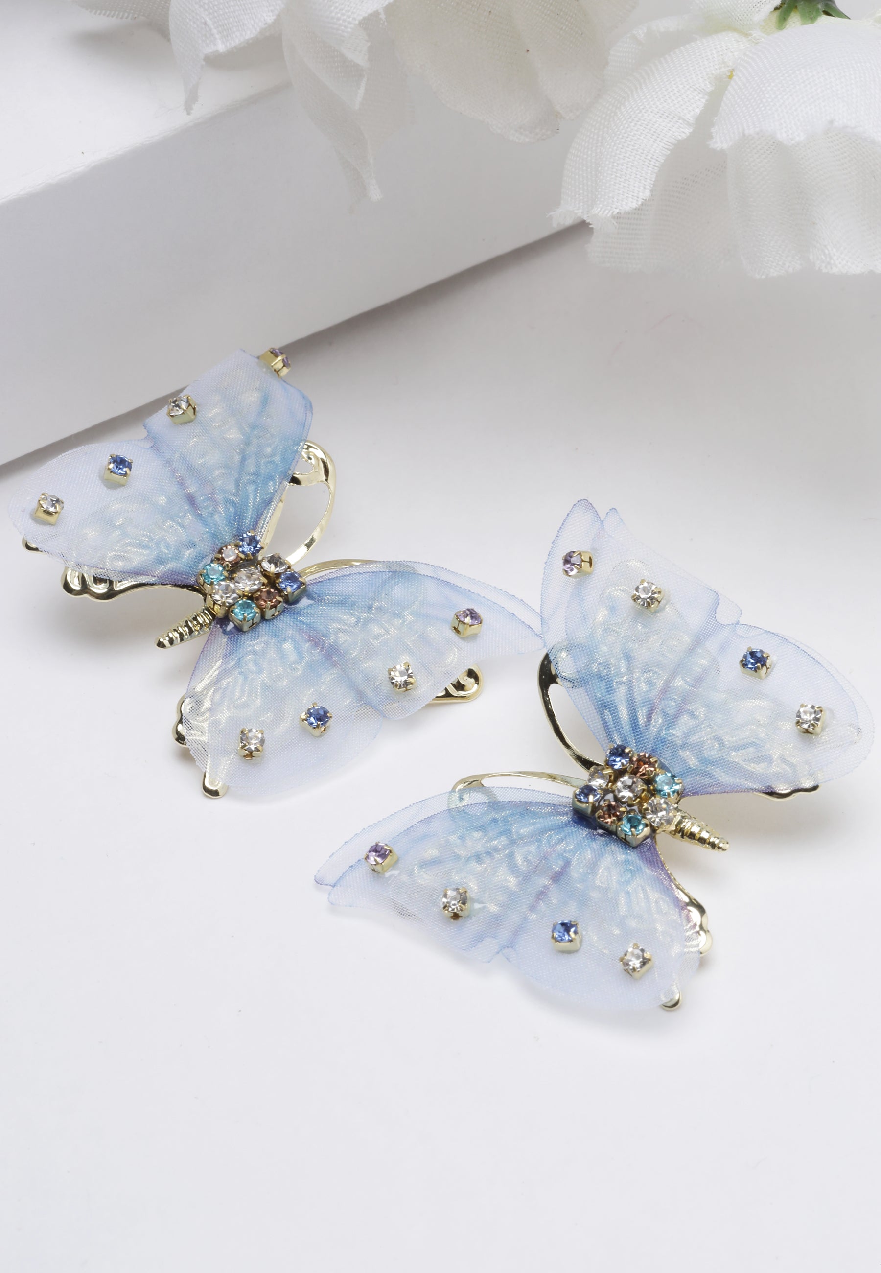 Avant-Garde Paris Blue Butterfly Stud Earrings