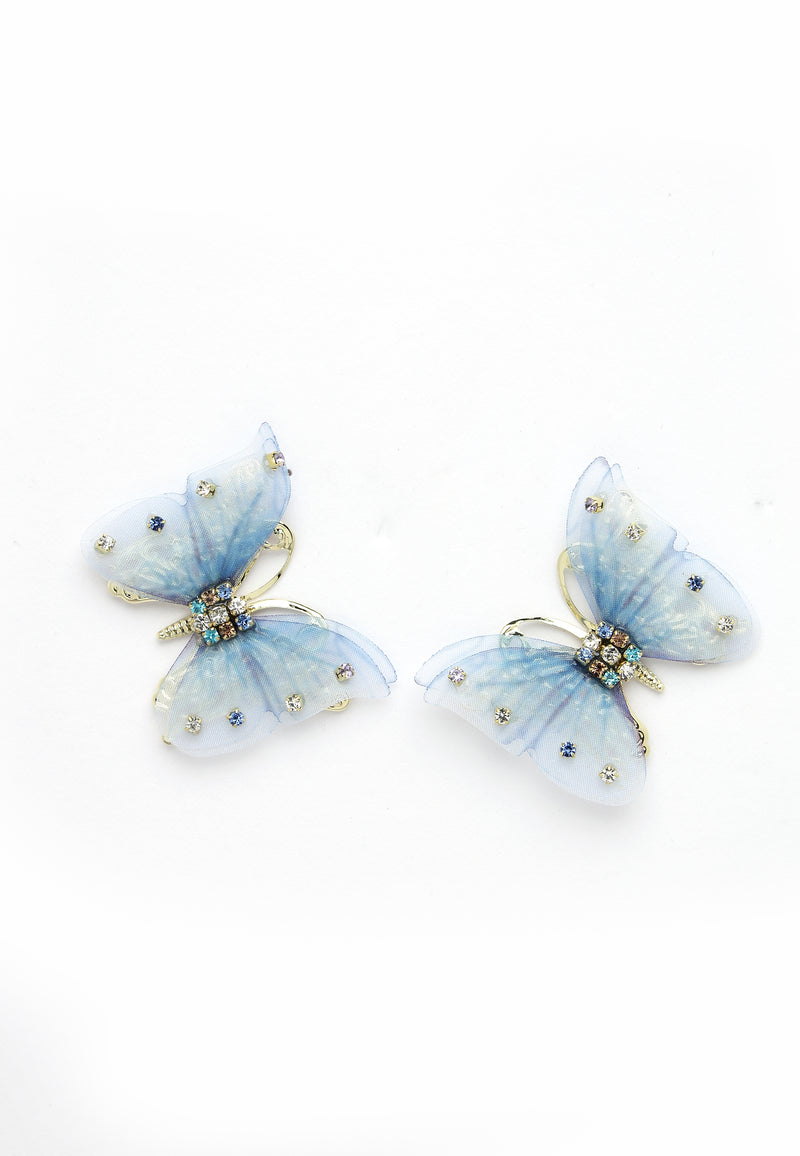 Boucles d'oreilles papillon bleu