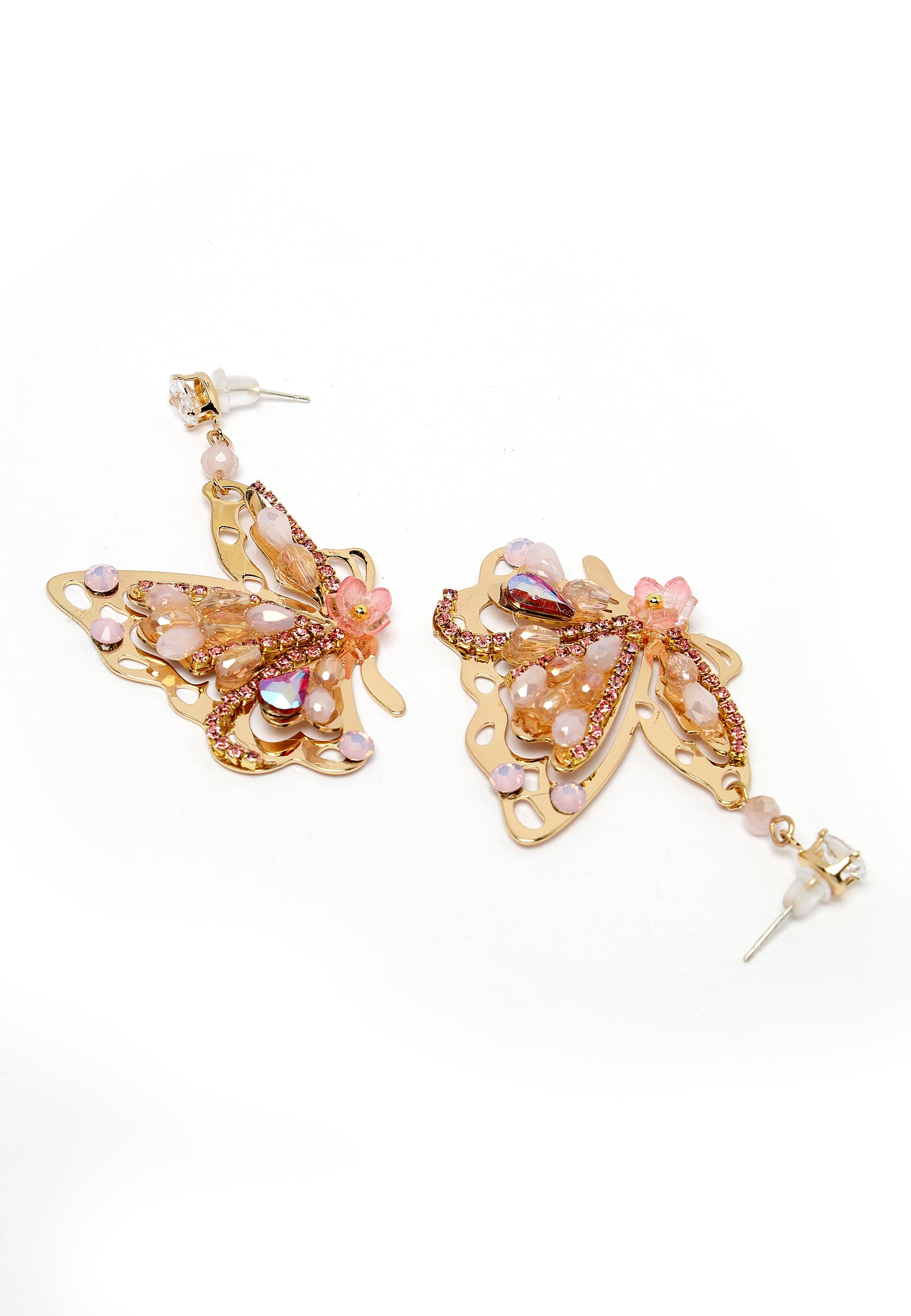 Avant-Garde Paris Pink Butterfly Drop Earrings