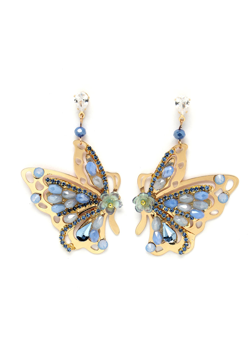 Blue Butterfly Stud Earrings