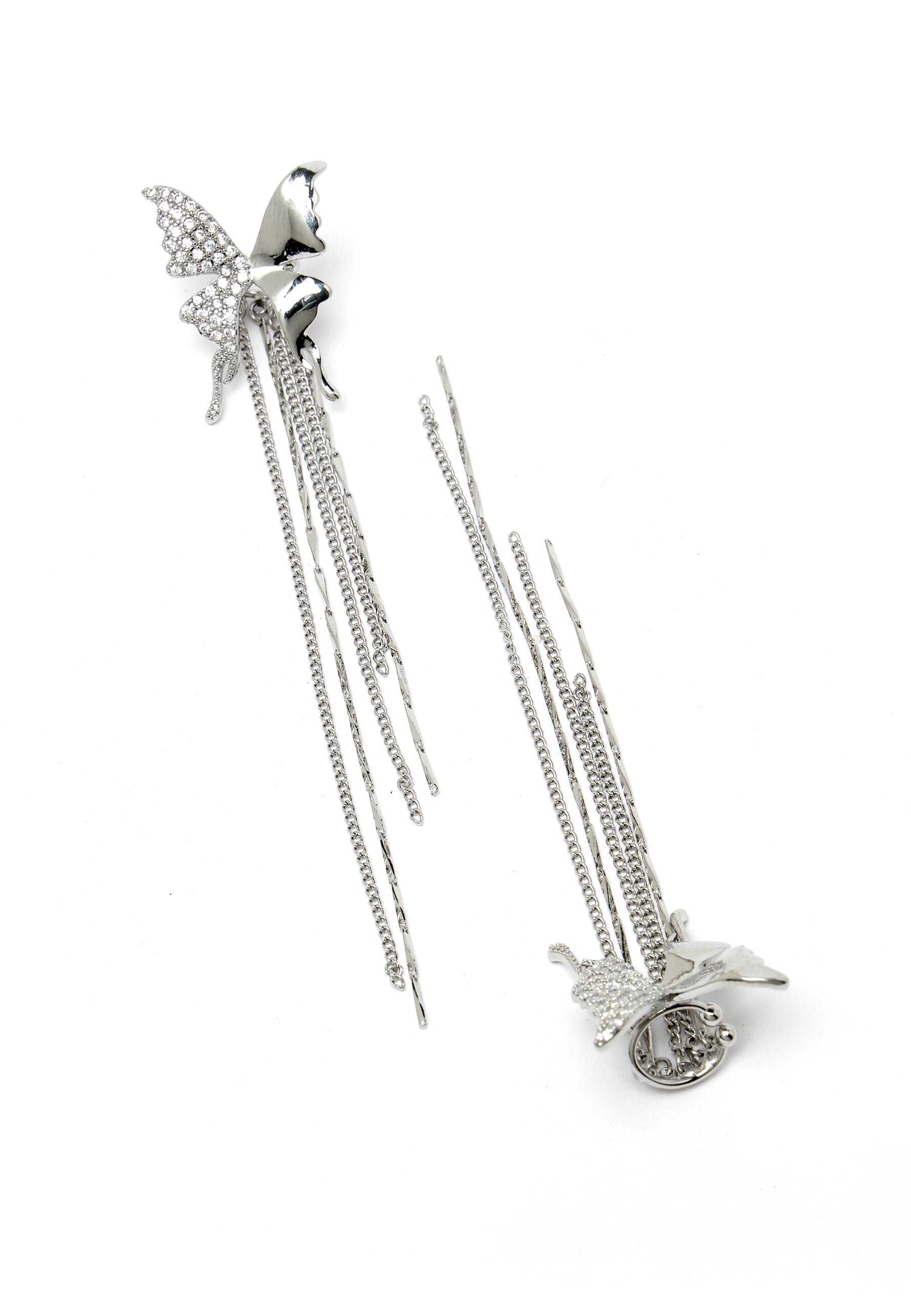 Avant-Garde Paris Tassel Butterfly Crystal Earrings
