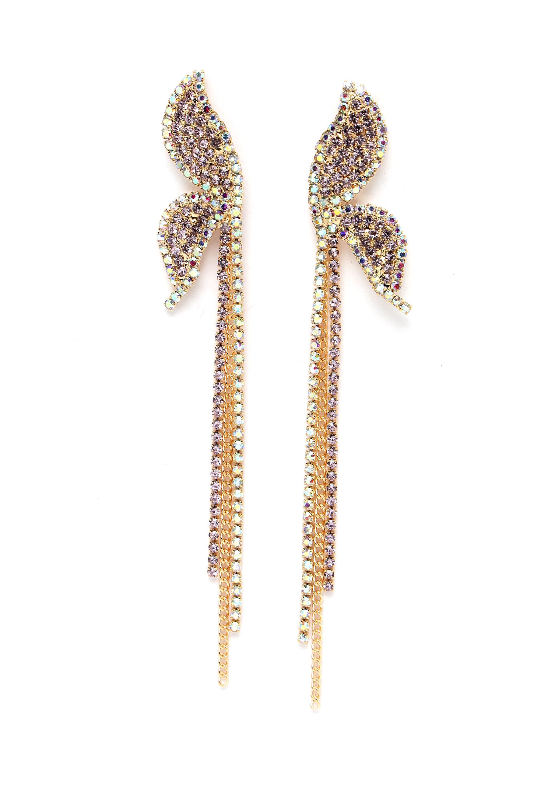 Boucles d'oreilles pendantes en forme de papillon en cristal emblématique ton lilas