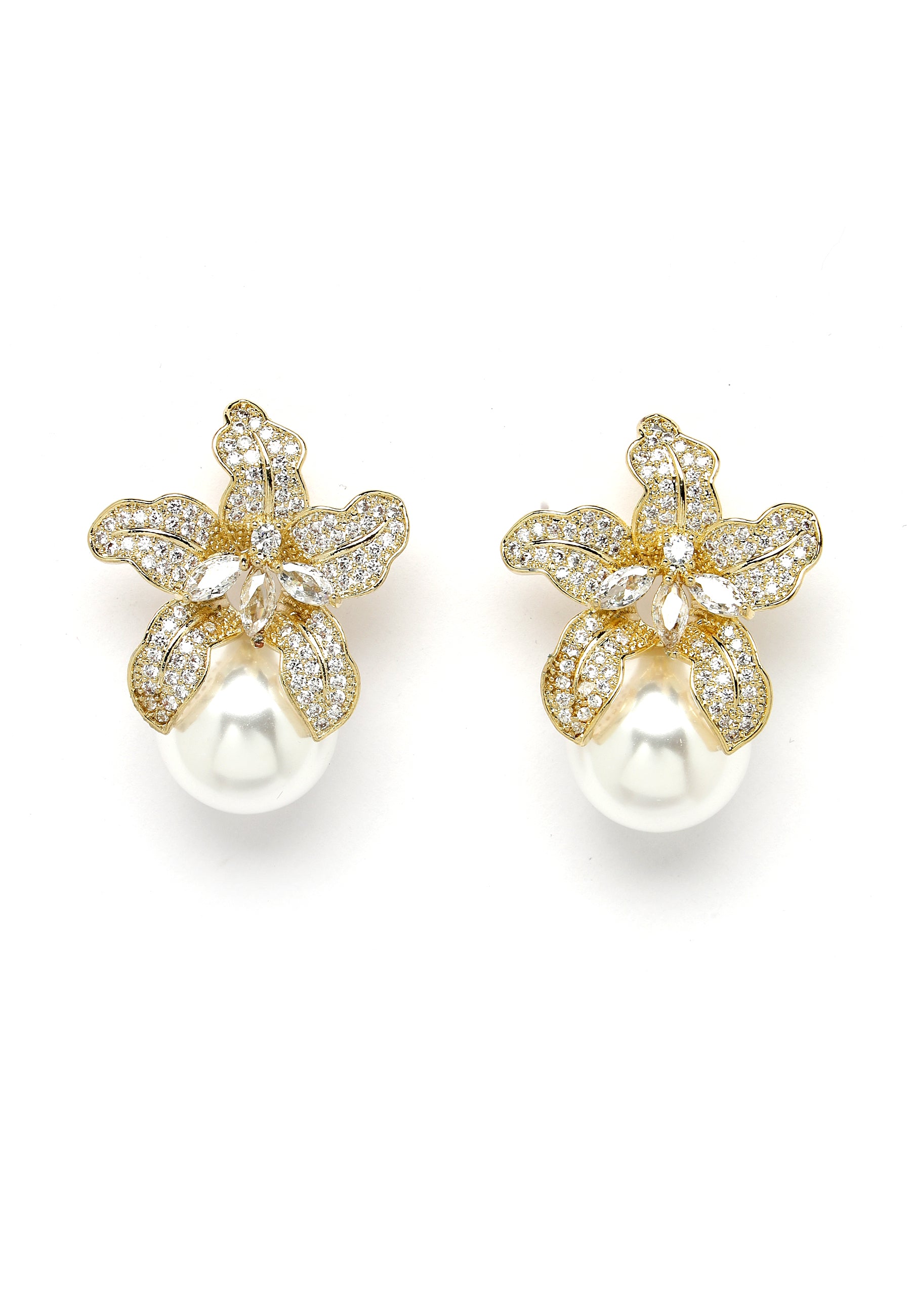 Avant-Garde Paris Bridesmaid Gold-Colored Crystal Earrings