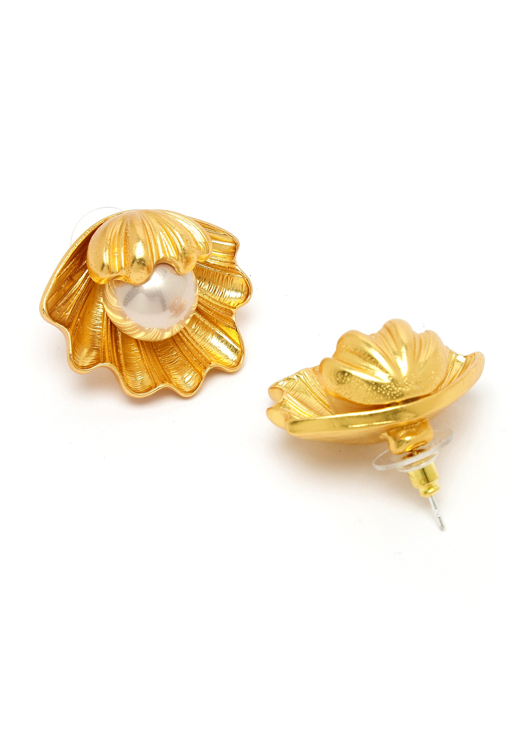 Avant-Garde Paris Sea Shell Pearl Earrings