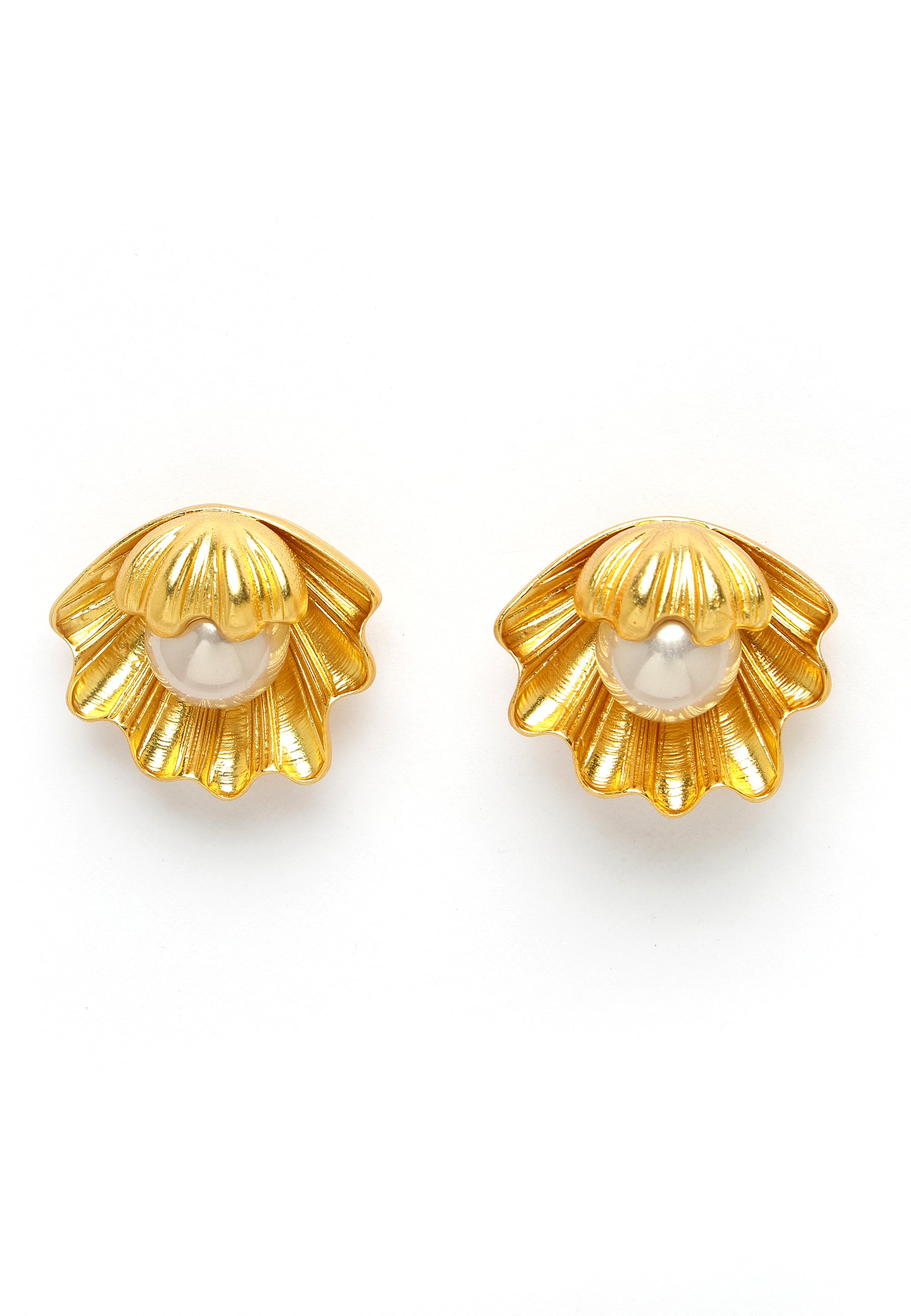 Avant-Garde Paris Sea Shell Pearl Earrings