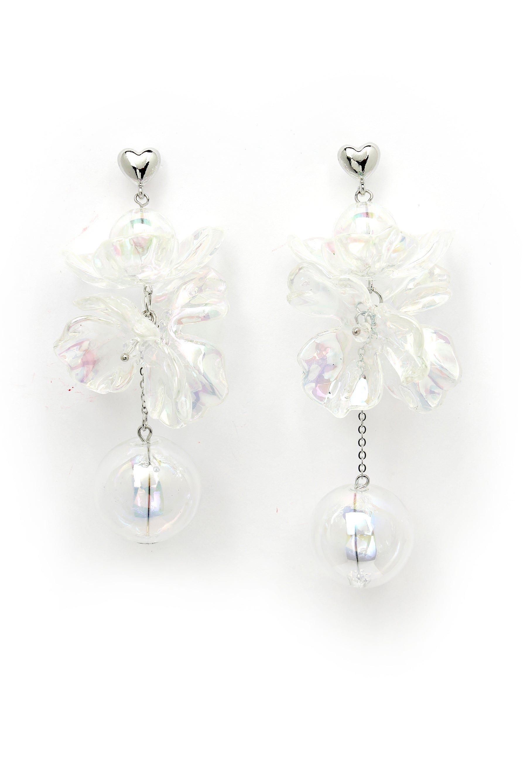 Avant-Garde Paris Mother of Pearl Floral Dangling Earrings