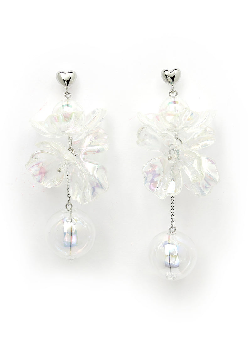 Máthair Pearl Floral Dgling Earrings