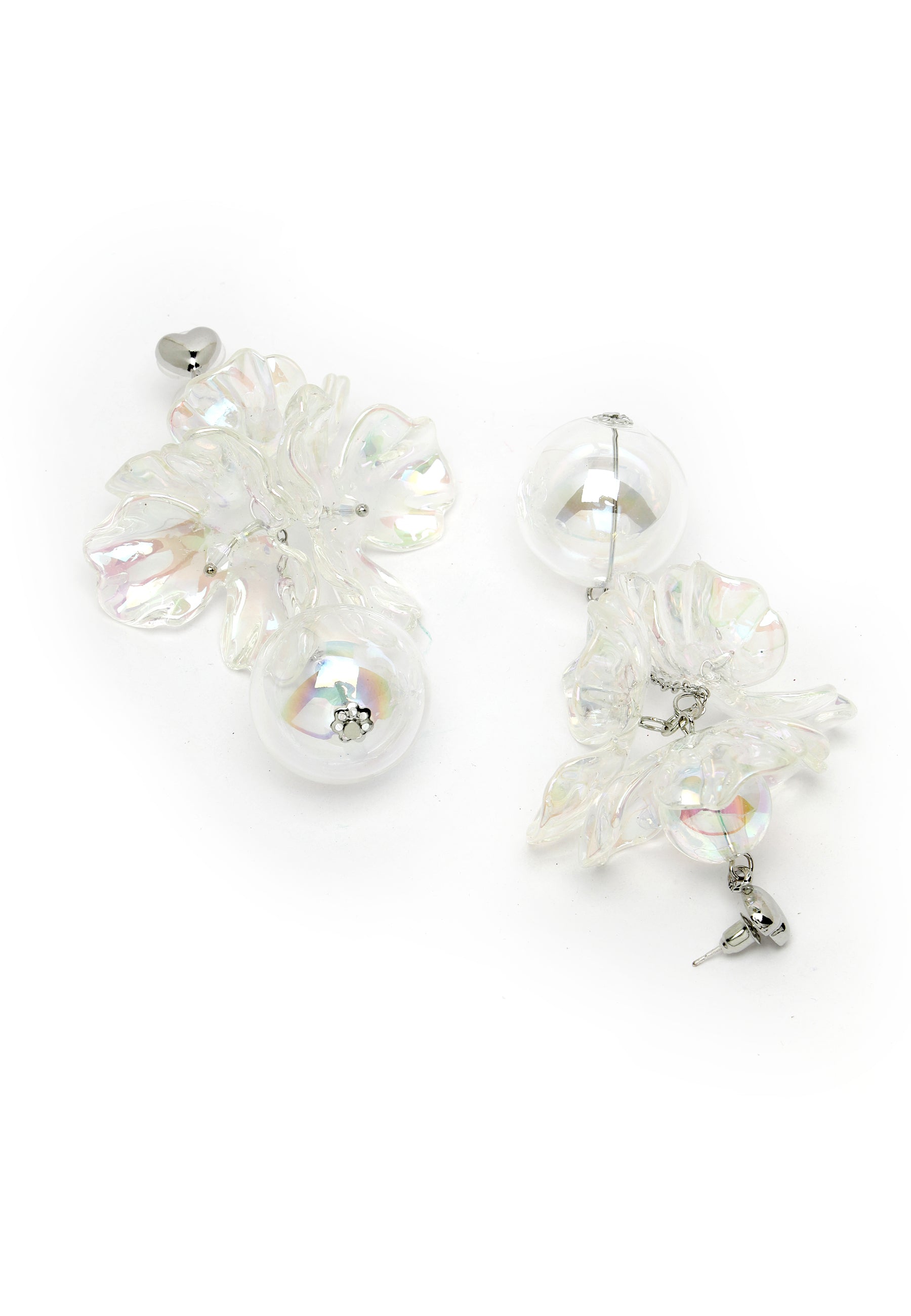 Avant-Garde Paris Mother of Pearl Floral Dangling Earrings
