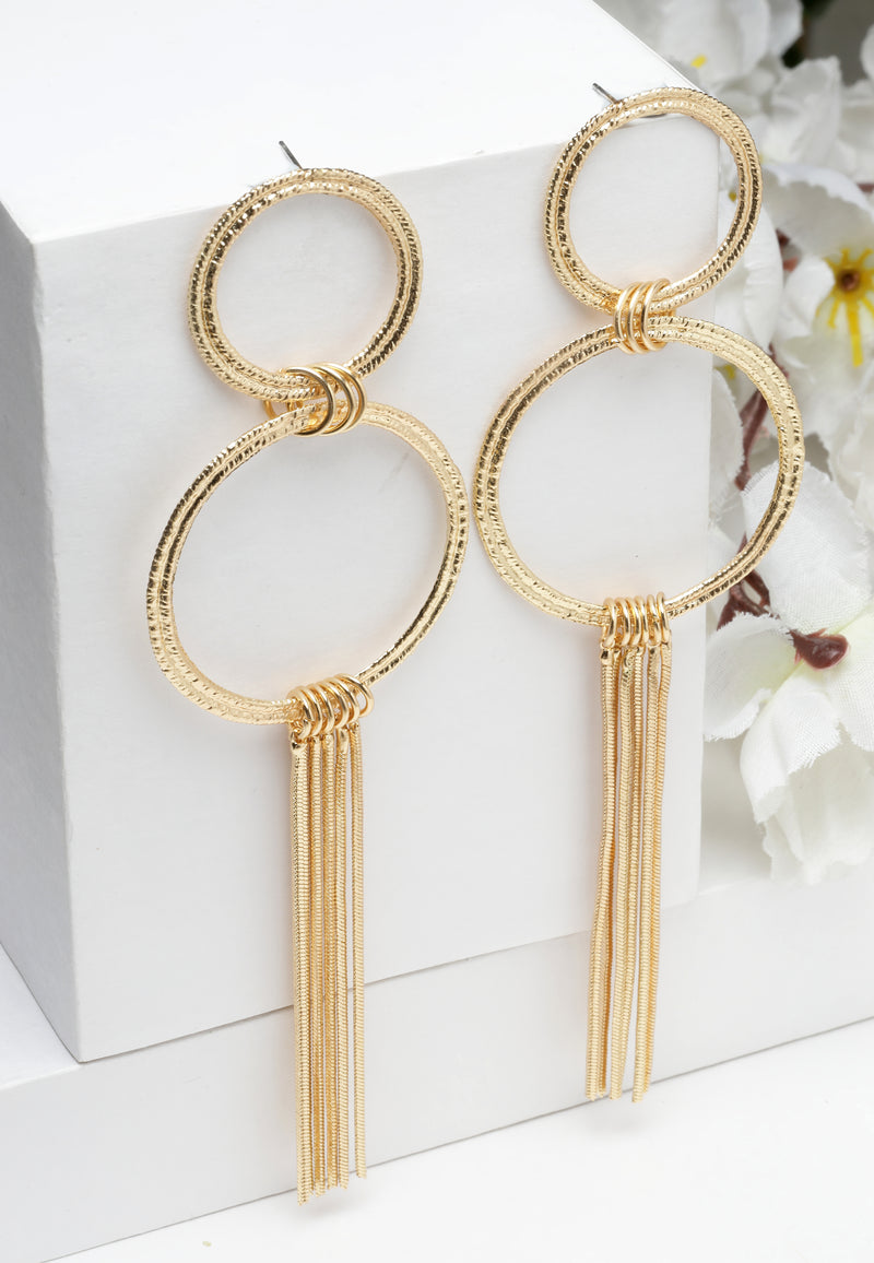 Avantgarde Paris – Elegante kreisförmige Fransenohrringe in Gold
