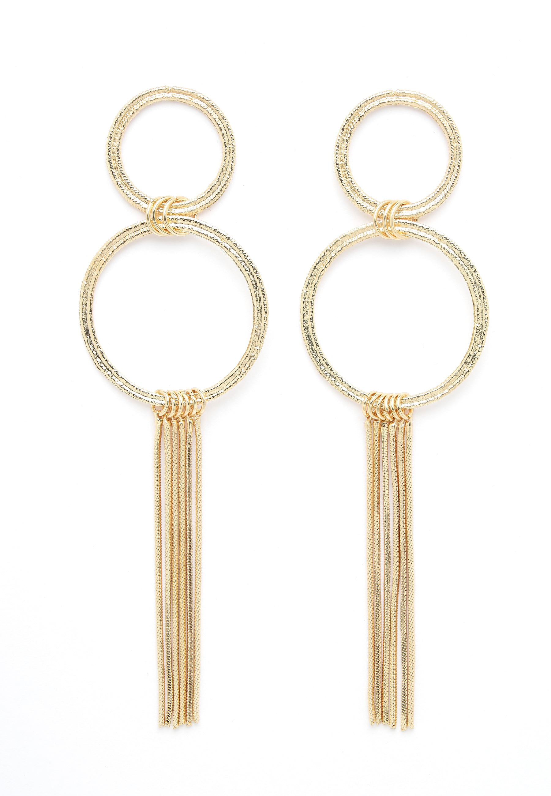 Avant-Garde Paris Elegant Circular Fringe Earrings In Gold
