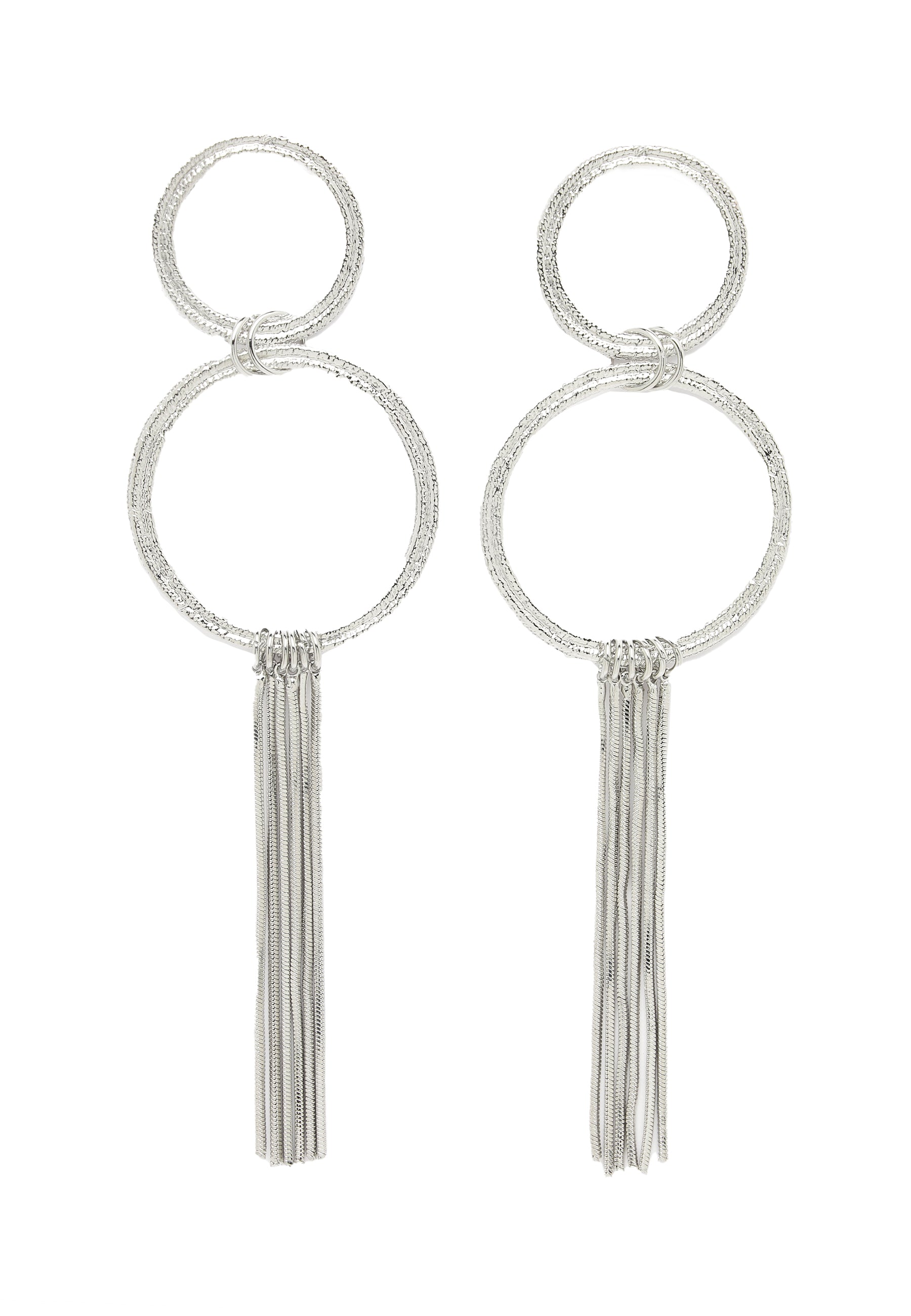 Avant-Garde Paris Elegant Circular Fringe Earrings In Silver