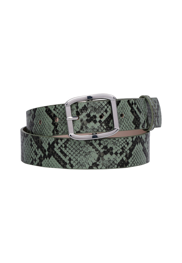 Ceinture en imprimé serpent exotique