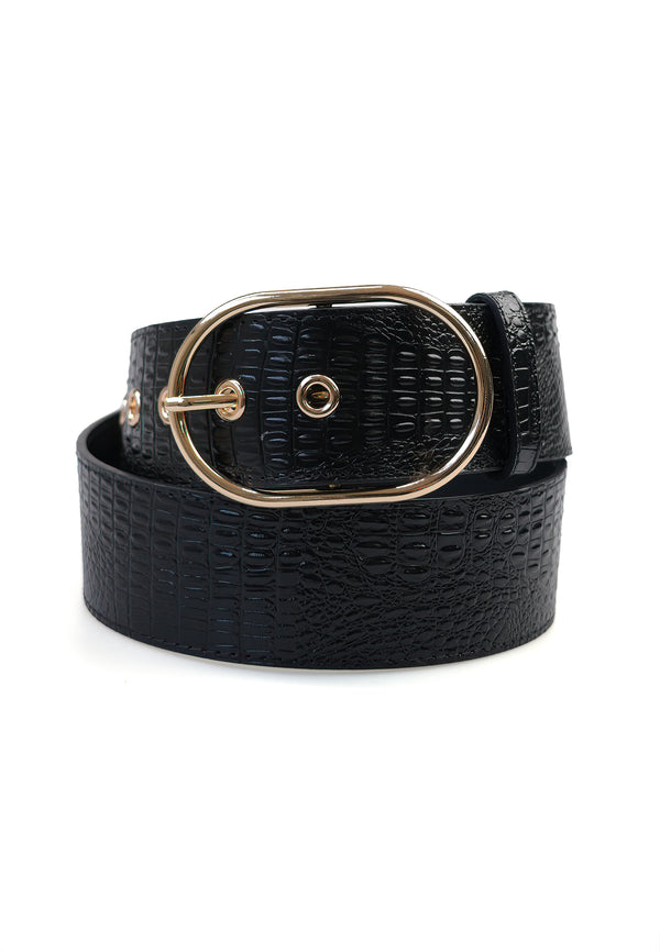 Ceinture en cuir élégante imprimée serpent