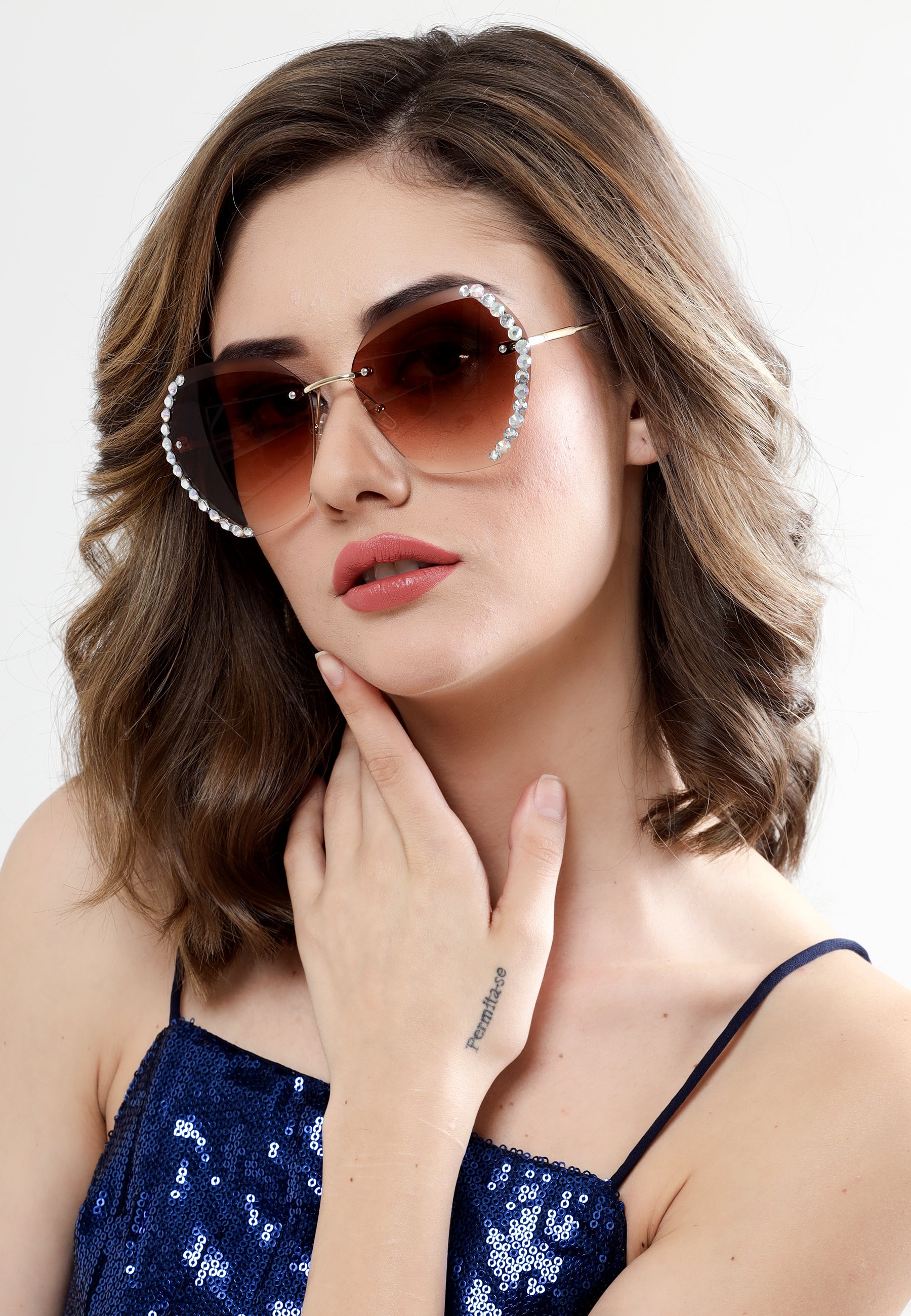 Luxury Rimless Butterfly Sunglasses