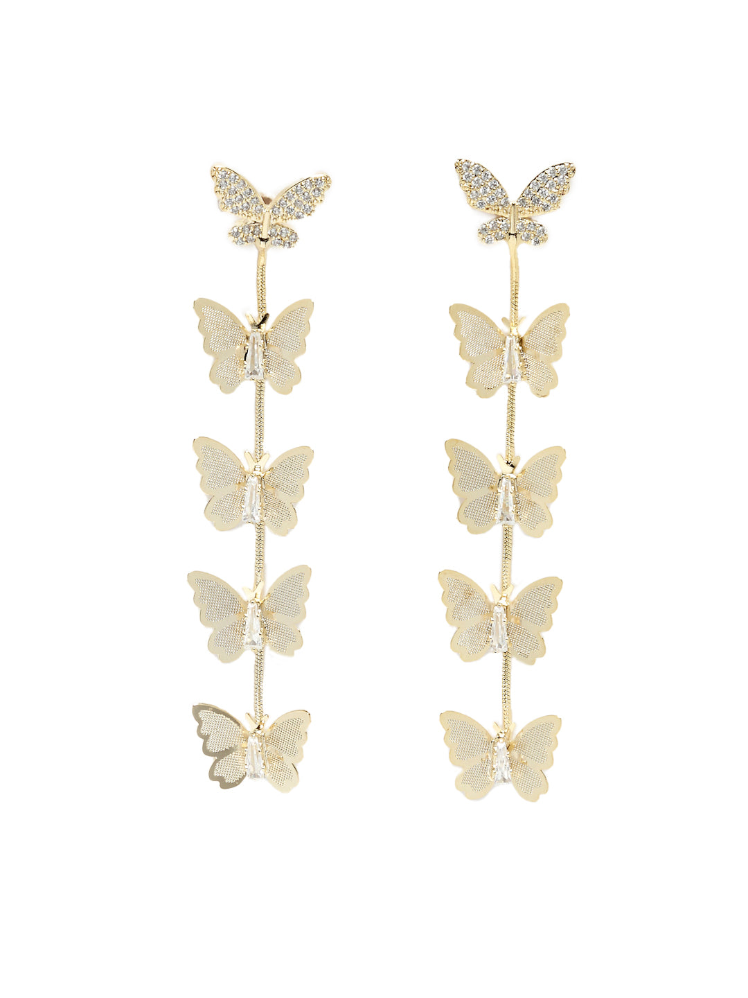Avant-Garde Paris Butterfly Gold Plated Drop Earrings