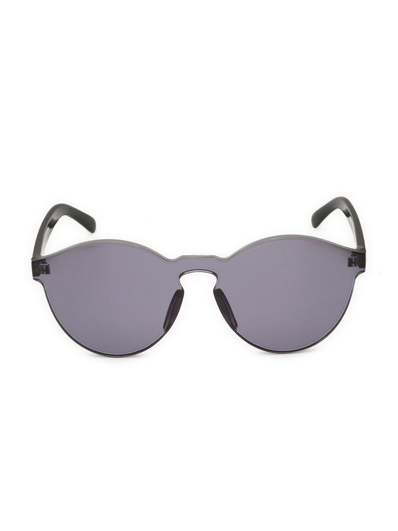 Transparent Rimless One Piece Candy Color Sunglasses