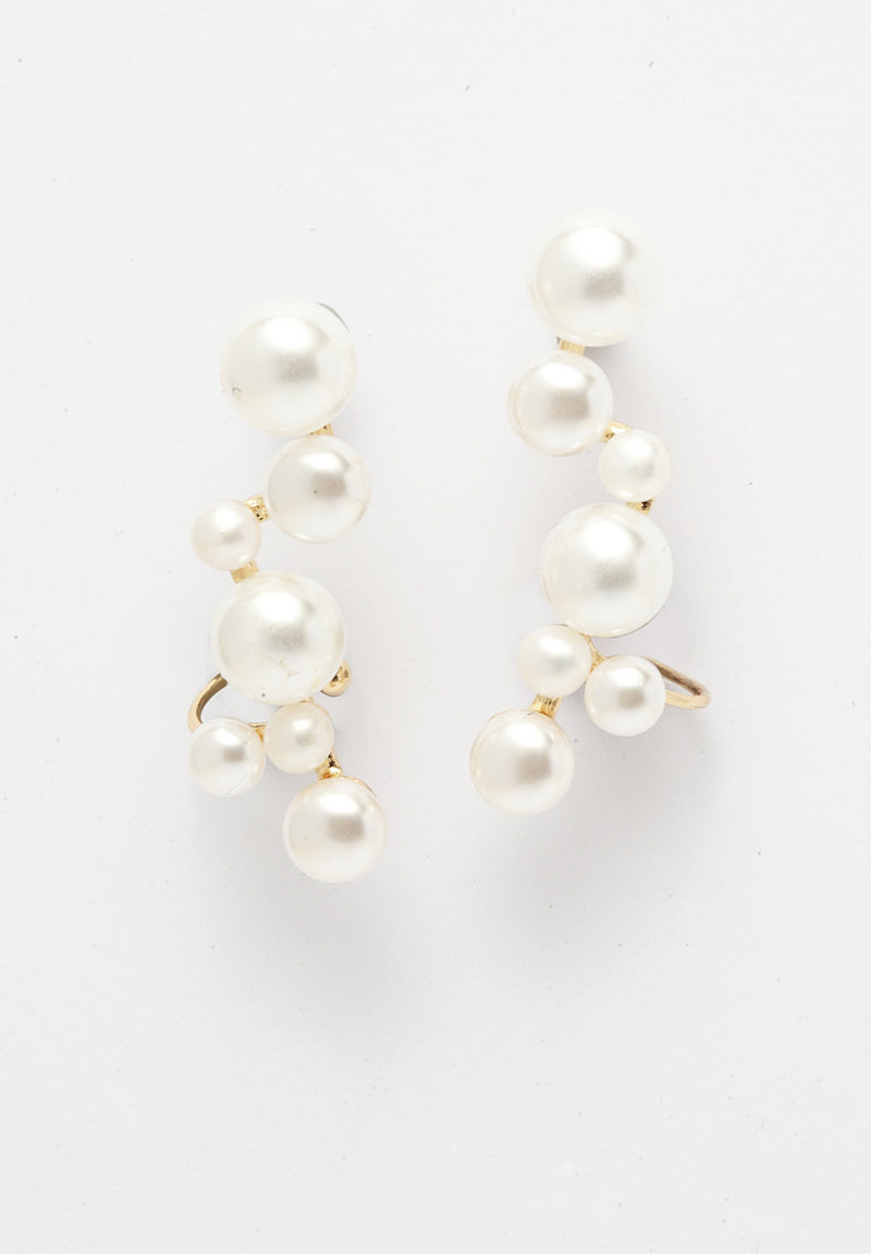 Boucles d'oreilles asymétriques avec perles