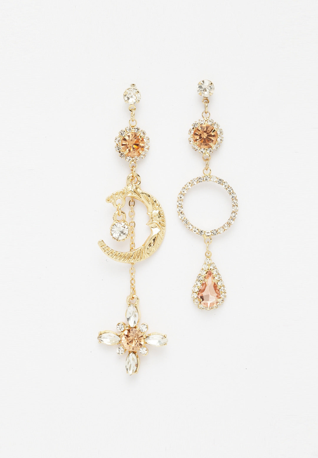 Avant-Garde Paris Quirky  Crystal Dangling Earrings