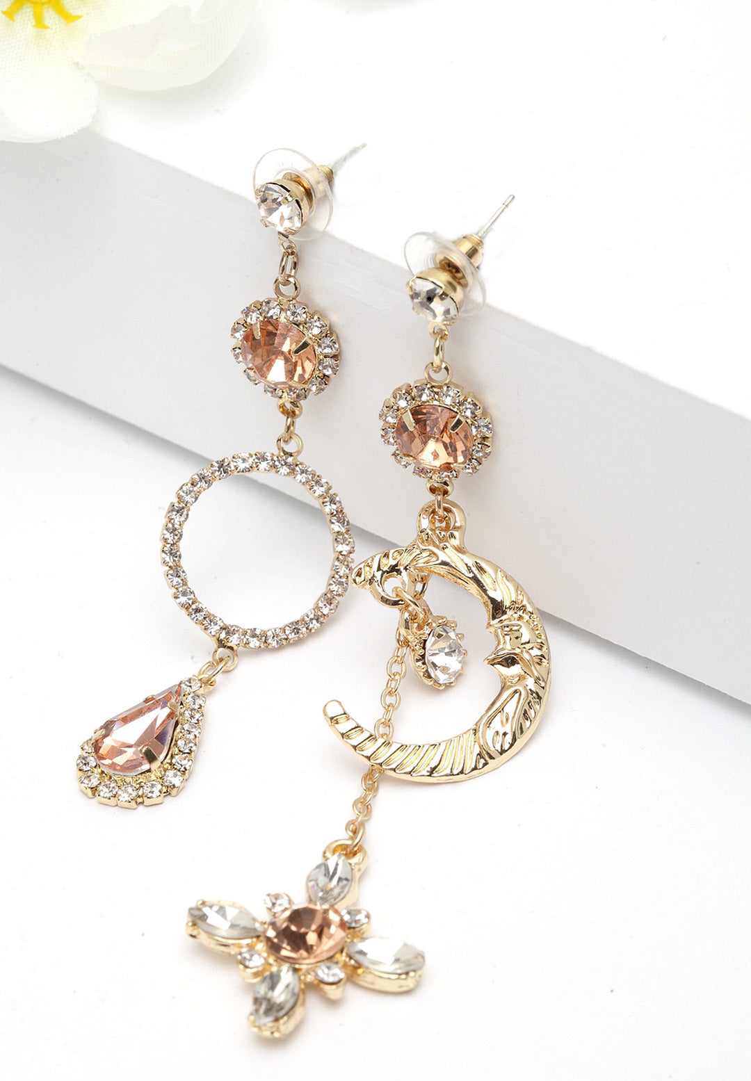 Avant-Garde Paris Quirky  Crystal Dangling Earrings