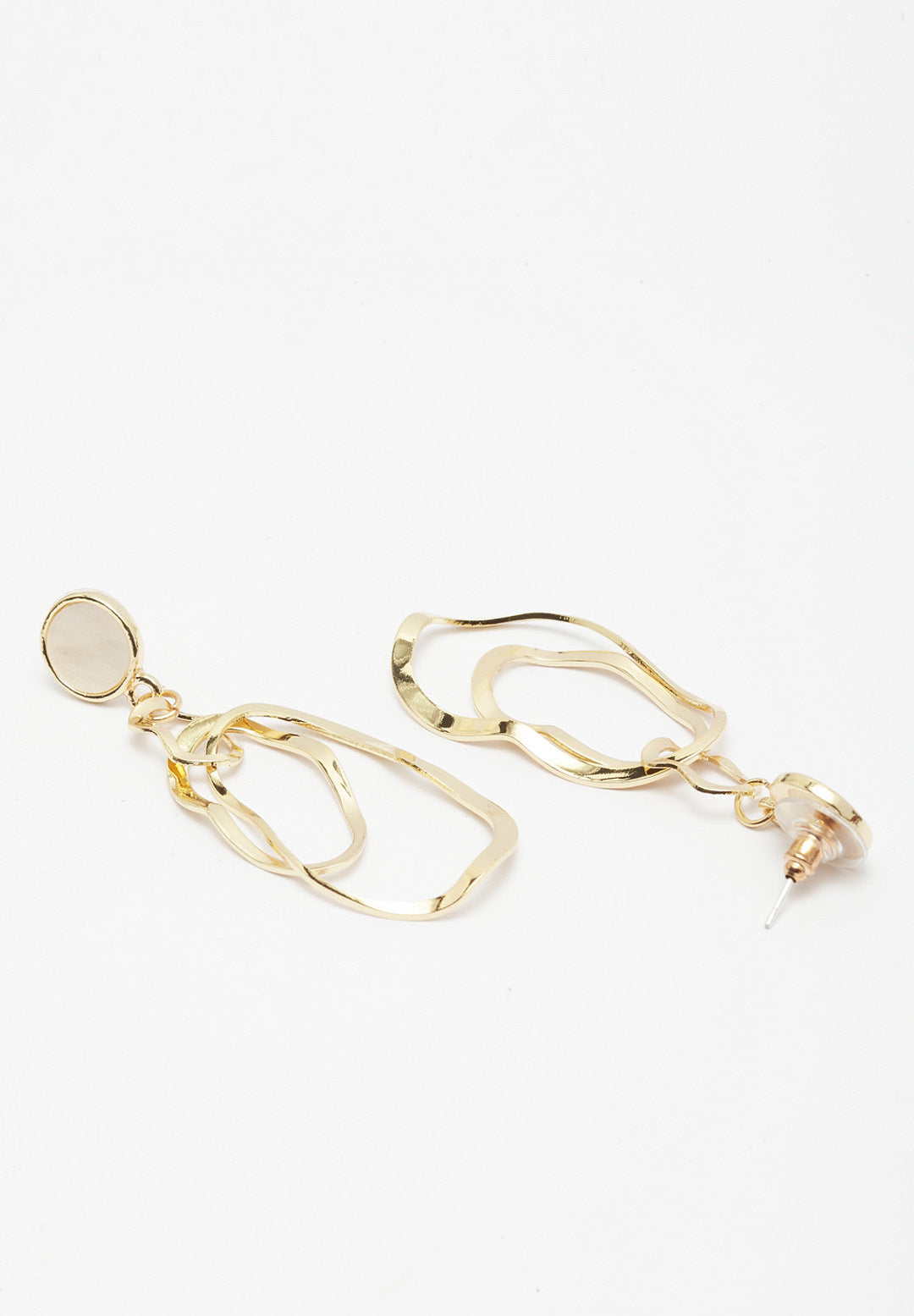 Avant-Garde Paris Sleek Gold-Plated Stone Earrings