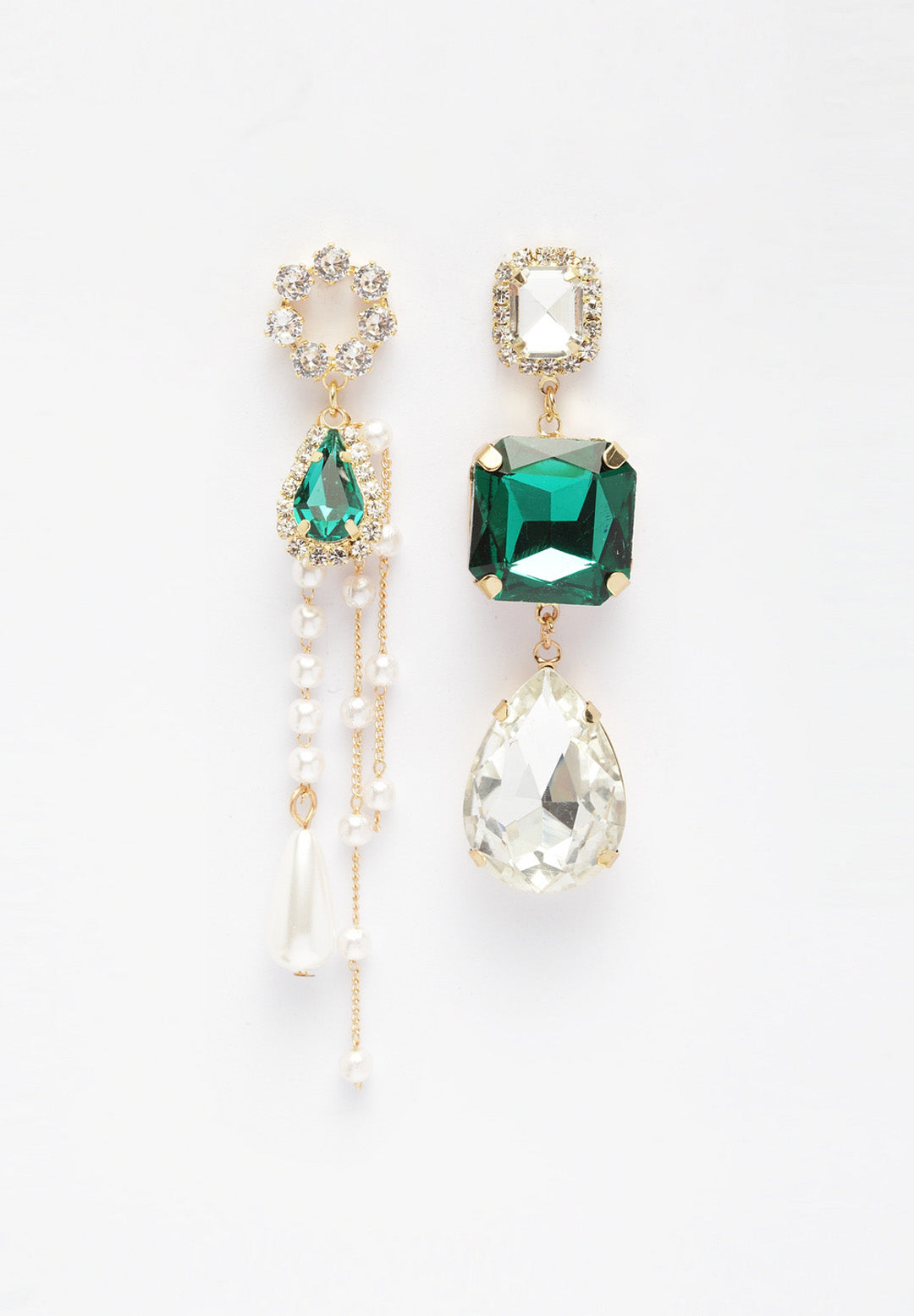 Avant-Garde Paris Quirky Crystal Drop Earrings