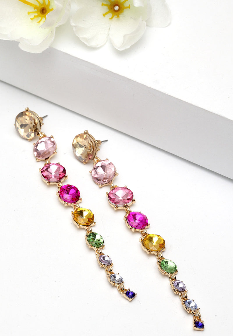 Boucles d'oreilles pendantes en cristal de luxe