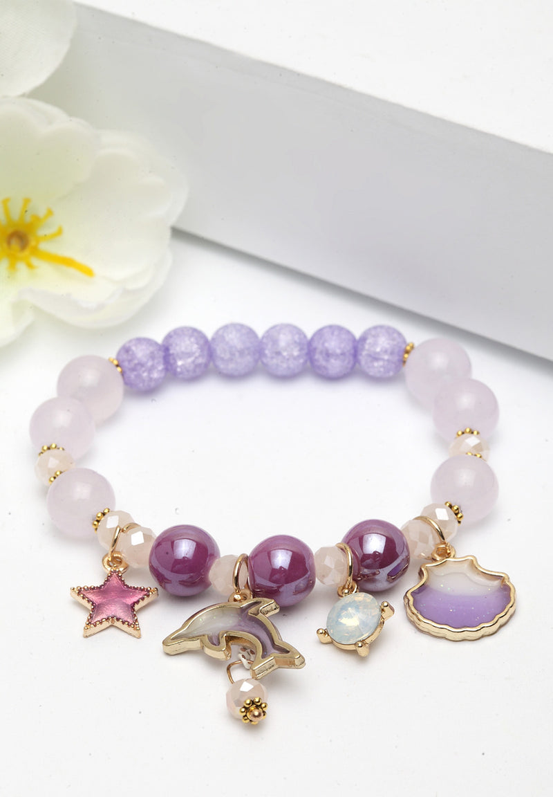 Colorful Pearl Bracelets With Charms