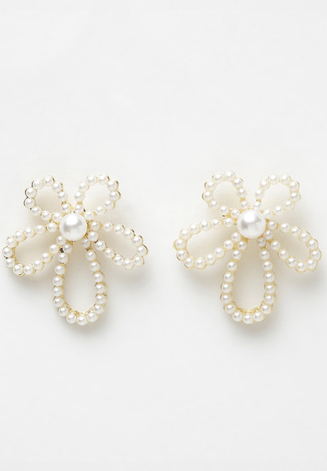 Avant-Garde Paris Floral Pearl Stud Earrings