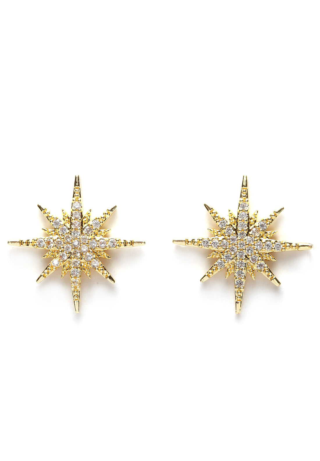 Gold Star Crystal Stud Earrings