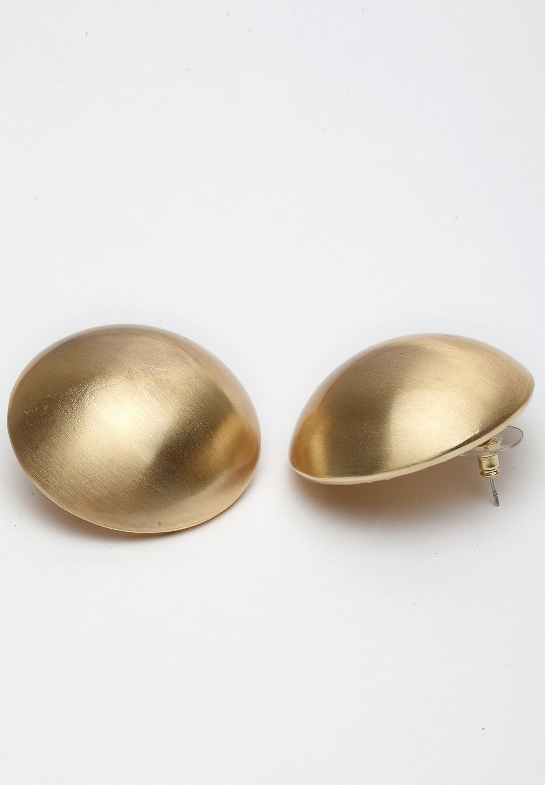 Metallic Gold Round Stud Earrings