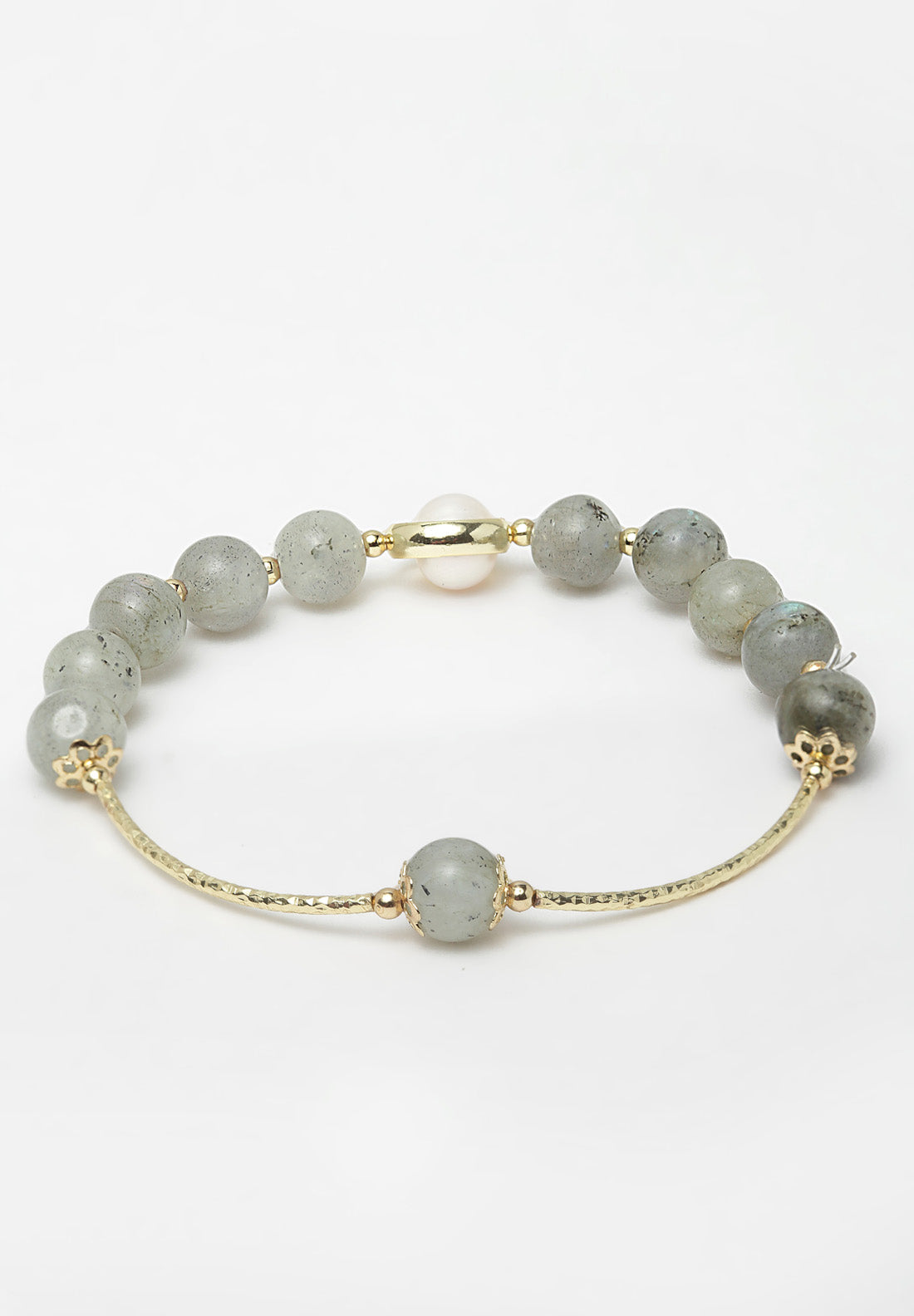 Gold & Grey Stone Bracelet