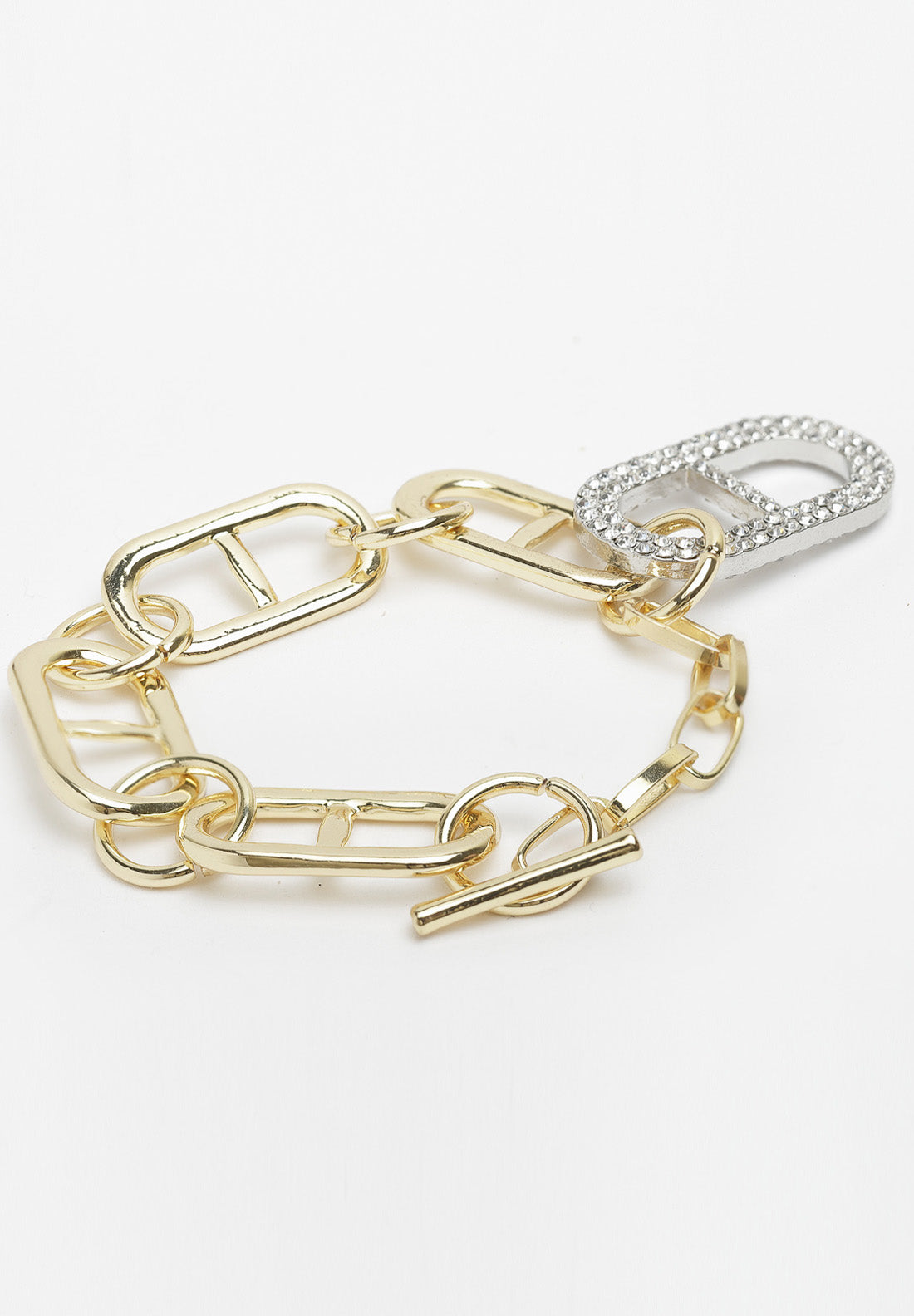 Bracelet chaîne en cristal doré