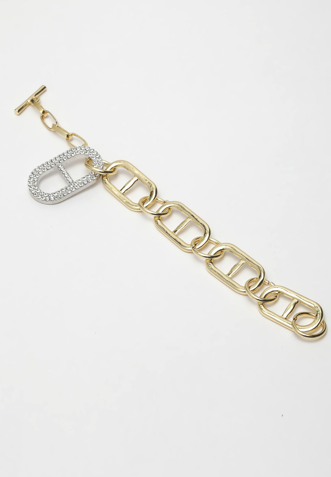 Bracelet chaîne en cristal doré