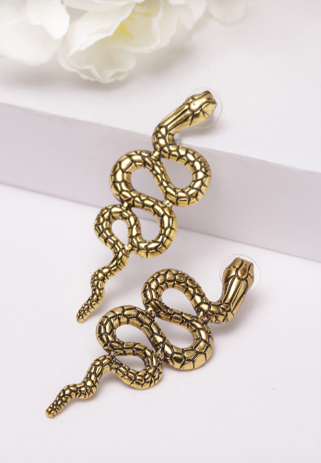 Avant-Garde Paris Gold Serpent Hanging Earrings